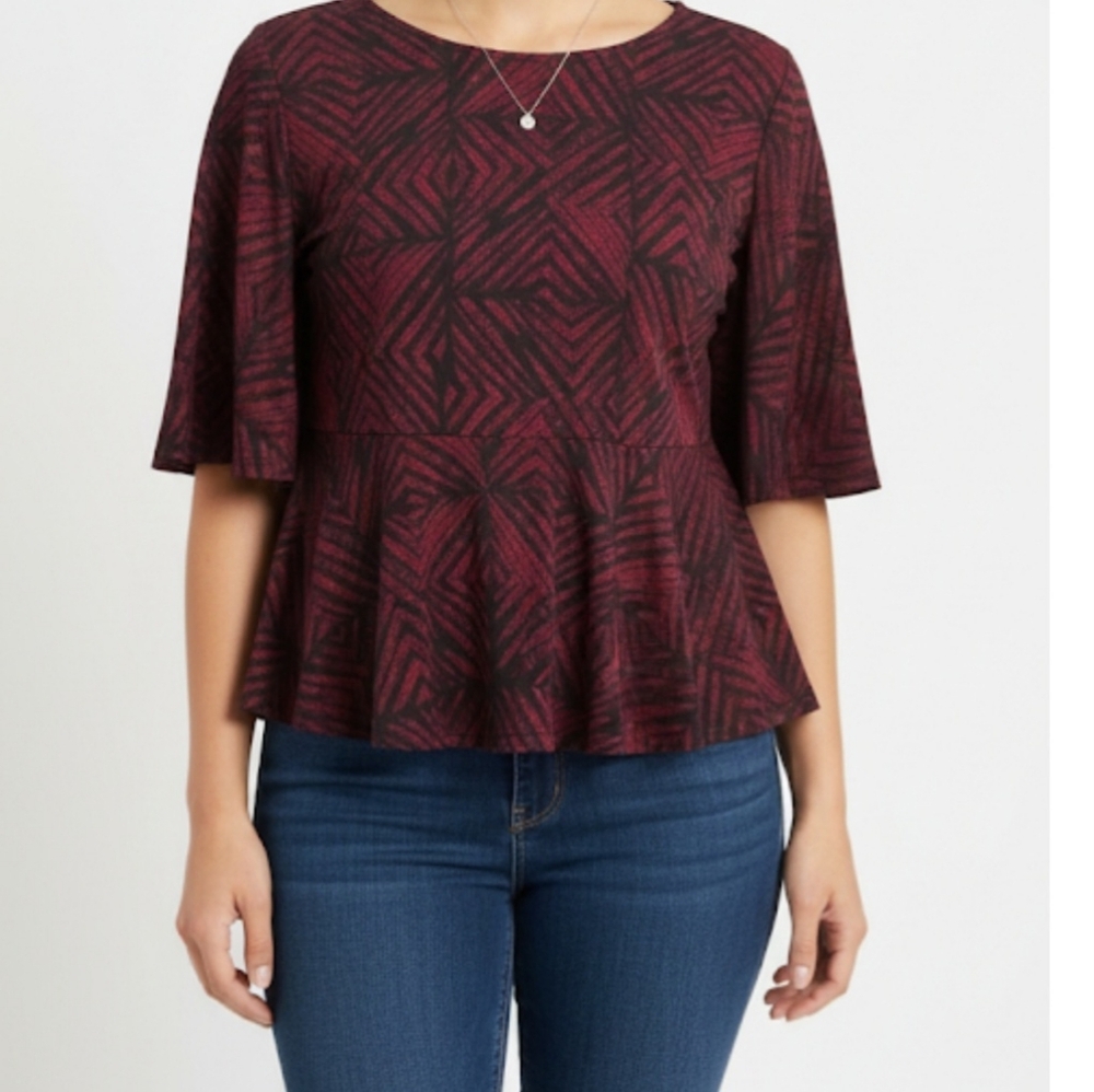 ava grace womens tops Petite PXL And PL Red And Black